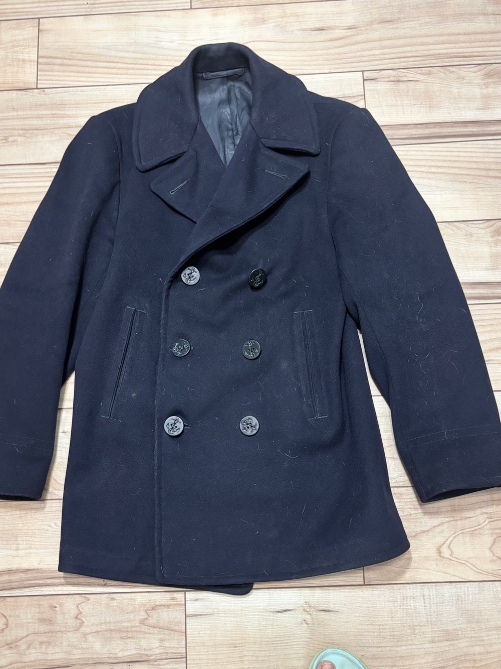Classic Men's Double-Breasted Navy Peacoat